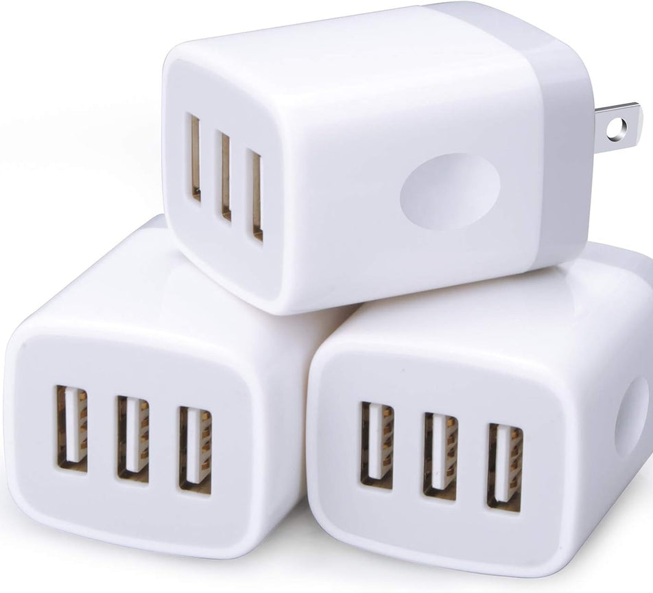 USB Charging Plug, Wall Charger Adapter,  3Pack Universal Travel 3.1A 3Muti Port Fast Charging Block Compatible with Iphone 17 16 15 14 13 SE 12Pro,Samsung Galaxy S26 S25 S24 S23 Ultra, Google