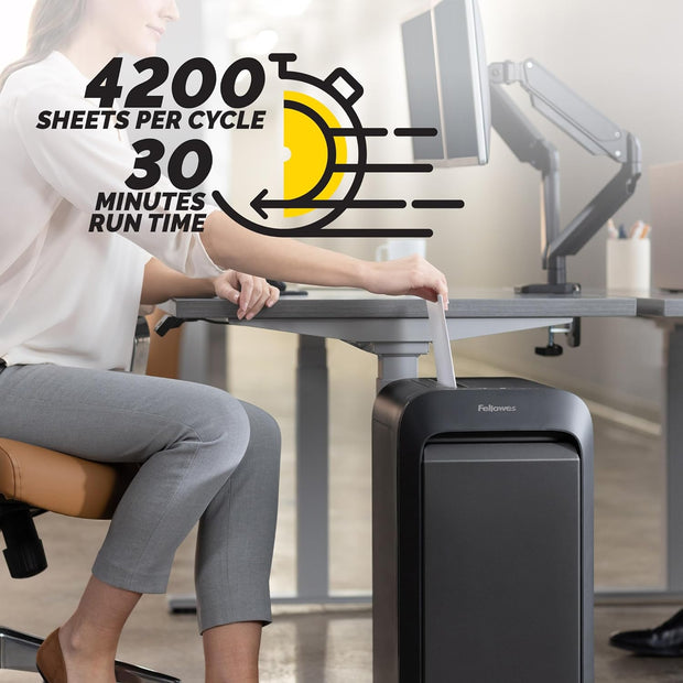 Mfg Co. 5015401 Powershred LX22M 20 Manual Sheet Capacity Micro-Cut Shredder - Black