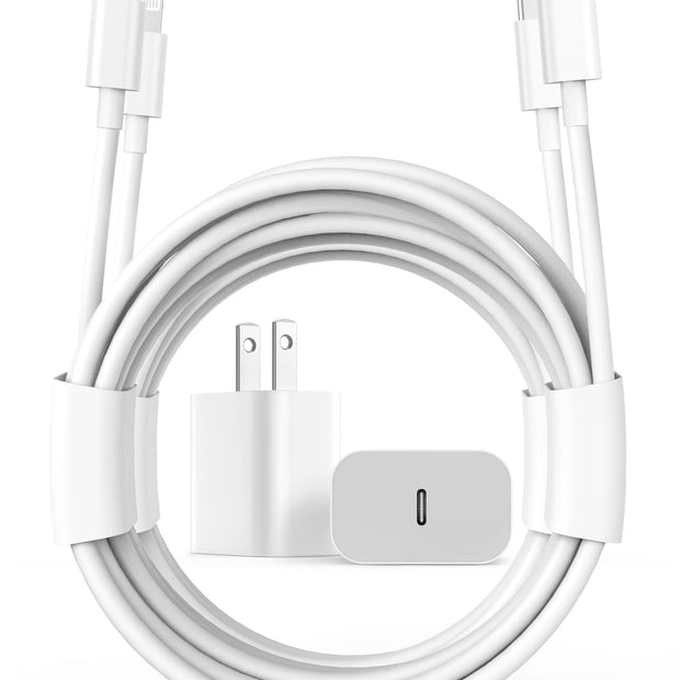 2Pack 20W Type C Charger Block with 6Ft USB C to L Cable, PD Fast Charger Compatible with Iphone, Ipad, Ipod