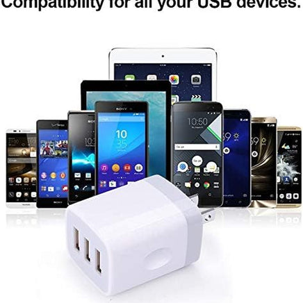 USB Charging Plug, Wall Charger Adapter,  3Pack Universal Travel 3.1A 3Muti Port Fast Charging Block Compatible with Iphone 17 16 15 14 13 SE 12Pro,Samsung Galaxy S26 S25 S24 S23 Ultra, Google