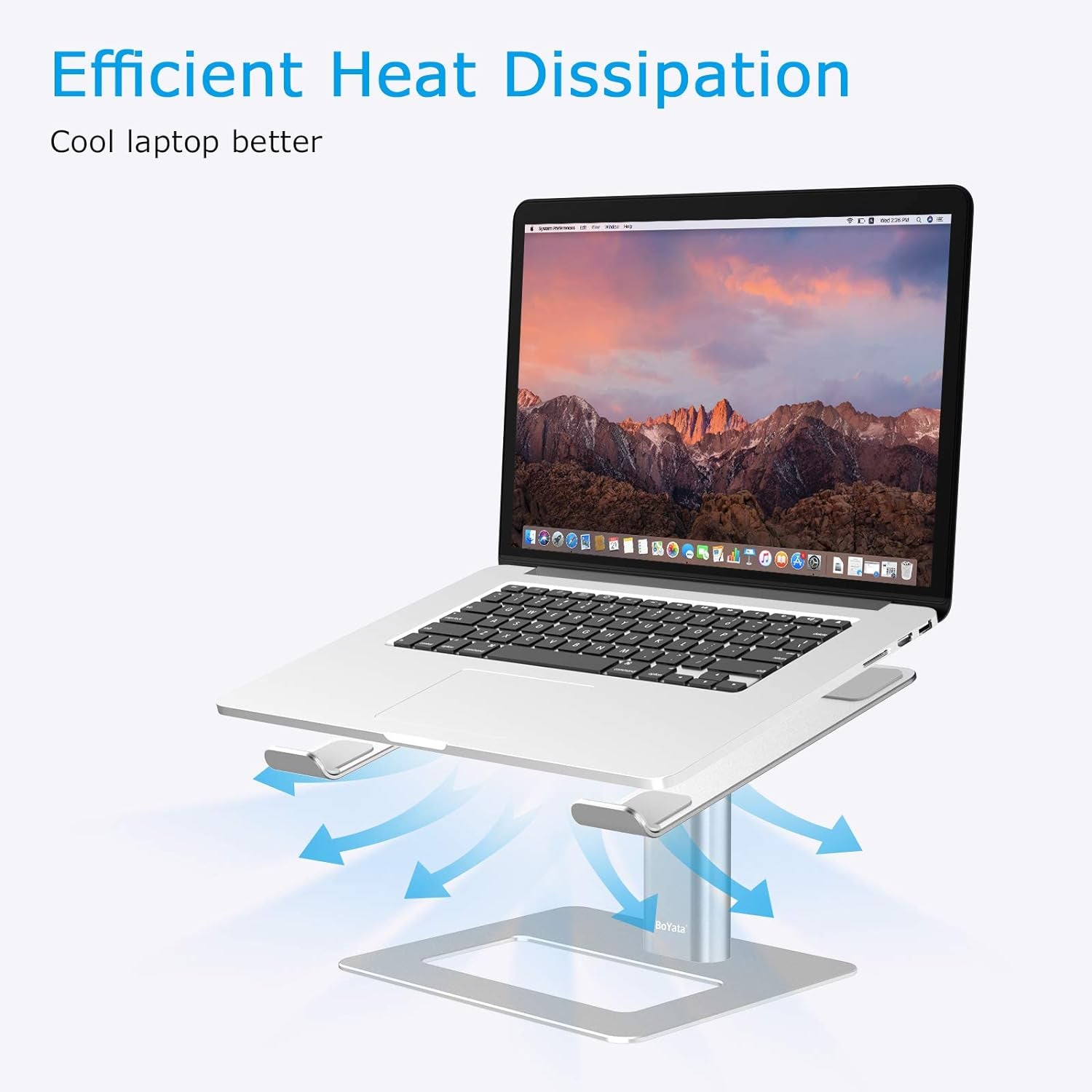 Laptop Stand, Ergonomic Aluminum Height Adjustable Computer Stand Laptop Holder for Desk, Compatible with Macbook Pro/Air, Dell, Lenovo, HP, Samsung, More Laptops 11-17