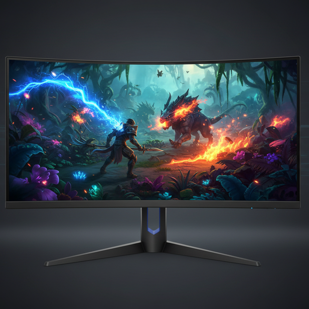 31.5 inch Curved Gaming Monitor front view with display